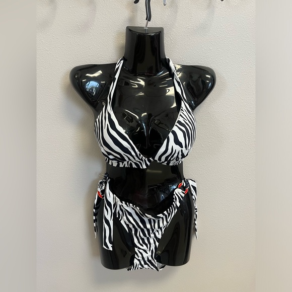 Victoria’s Secret Y2K Animal print Zebra Bikini Large - Picture 3 of 12